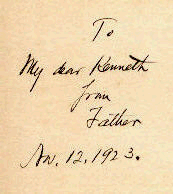 WCB note to son, KHB